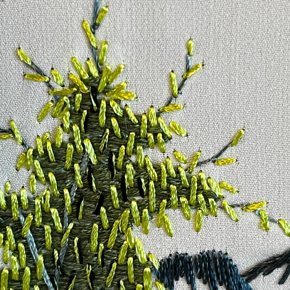Vietnamese Hand Embroidered Silk Art Framed Still Life Landscape 9.5” X 7” - Picture 9 of 15
